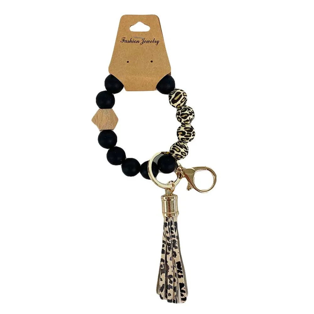 Round Beaded Keychain with Tassel