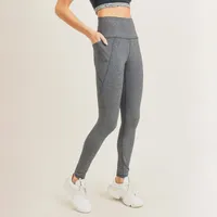 Tapered Band Essential Solid High-Waisted Leggings