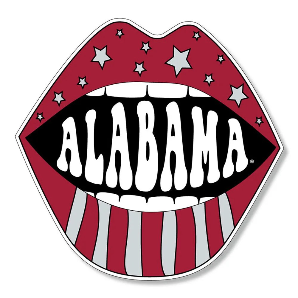 3 inch Alabama Stars and Stripes Lips Decal