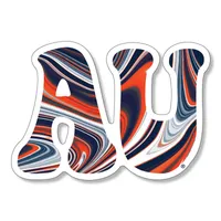 3 inch Auburn Swirl Decal