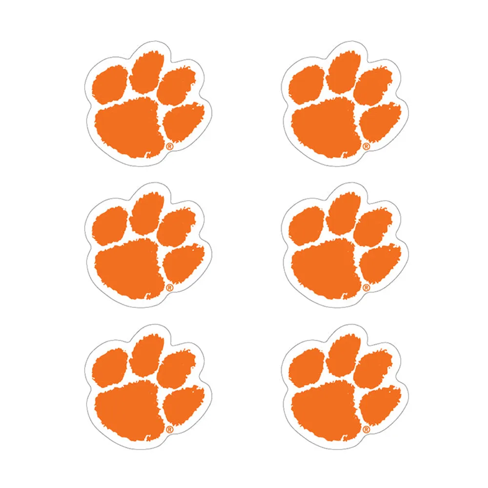 Small Clemson Paw Decal 6-Pack