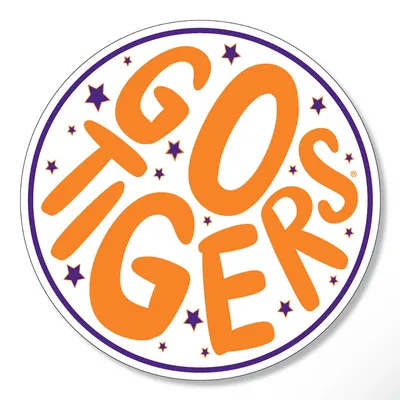 3 inch Circle Star Go Clemson Tigers Decal