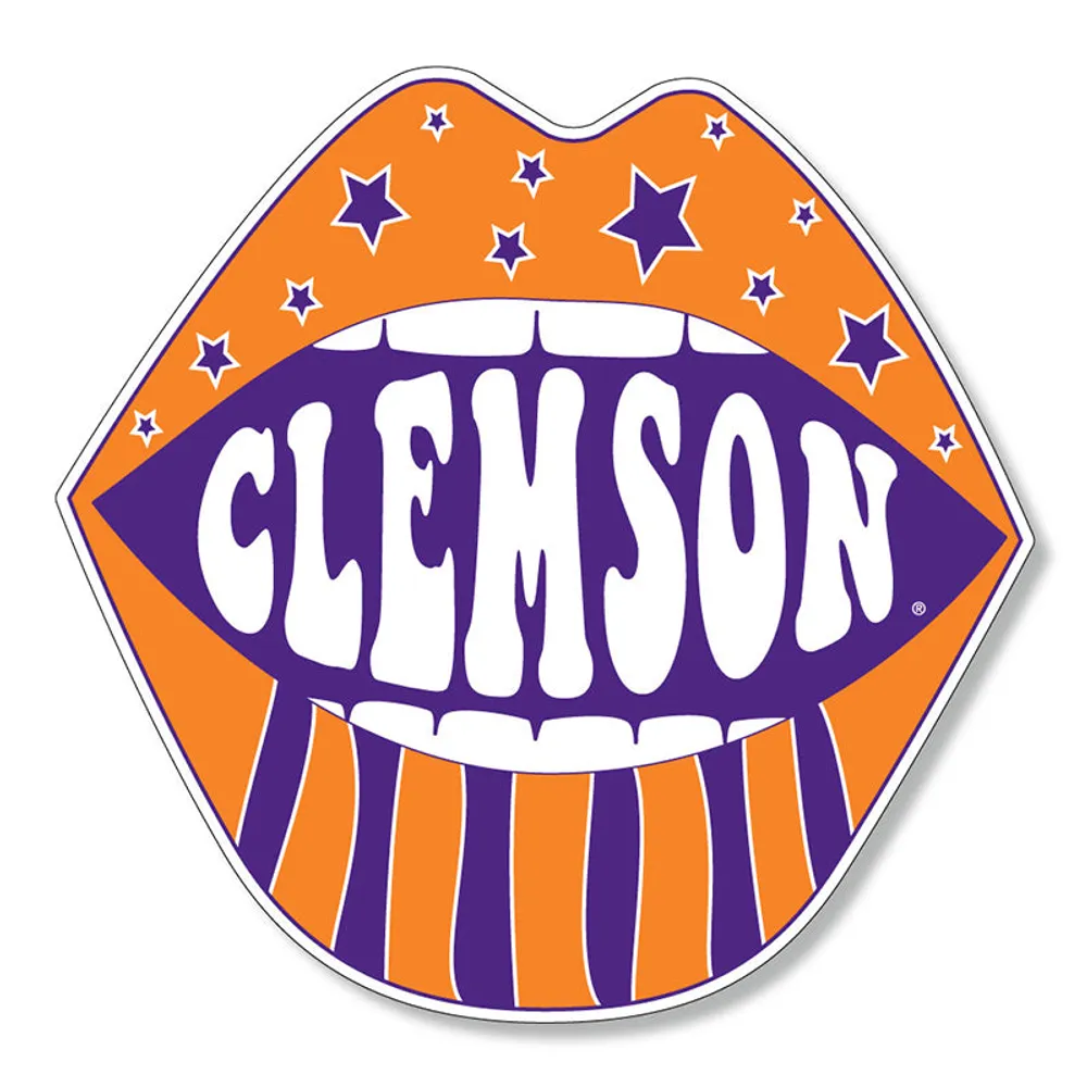 3 inch Clemson Stars and Stripes Lips Decal