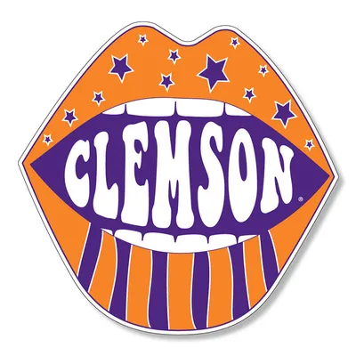 3 inch Clemson Stars and Stripes Lips Decal