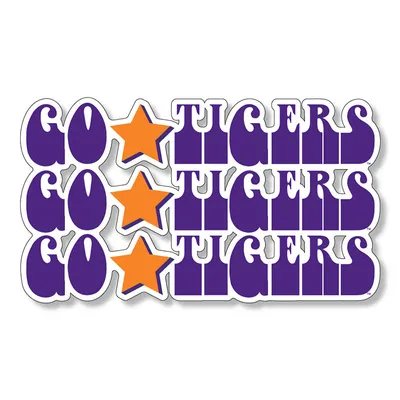3 inch Go Tigers Star Decal