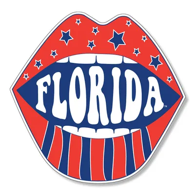 3 inch University of Florida Stars and Stripes Lips Decal