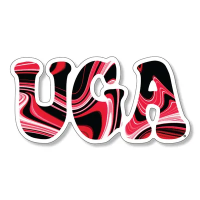 3 inch UGA Swirl Decal