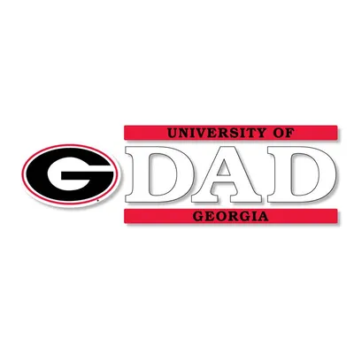 6 inch UGA Dad Stacked Decal
