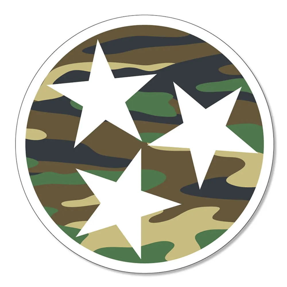 Camo Tri-Star 6 inch Decal