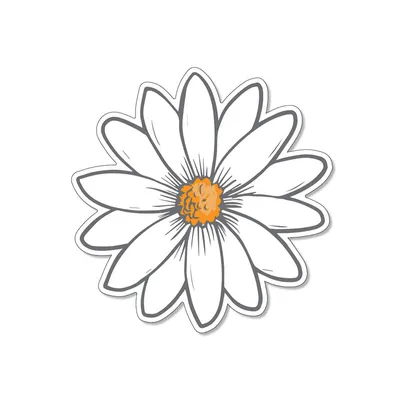 White Daisy 3 inch Decal