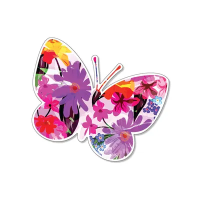 Floral Fill Butterfly 3 inch Decal