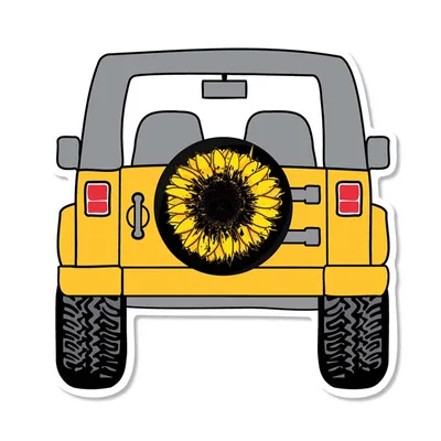 3 inch Sunflower Tire Cover Jeep Decal