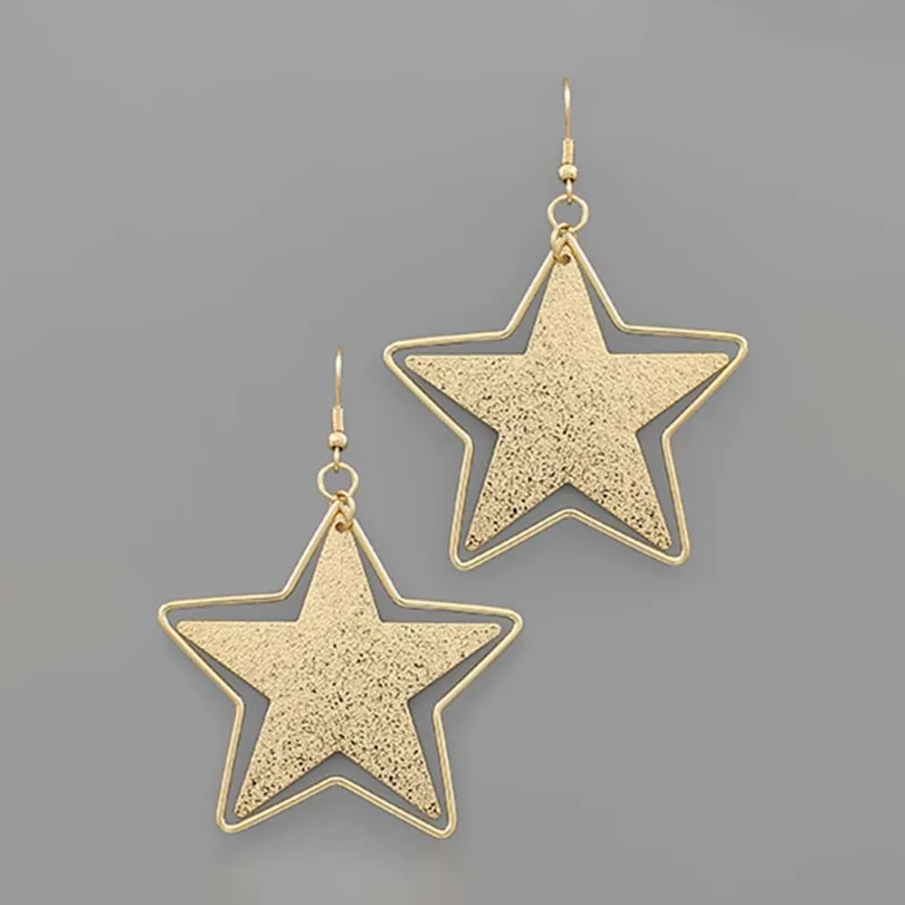 Textured Star Earrings