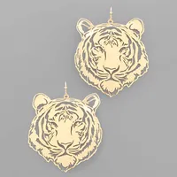 Tiger Face Filigree Earrings