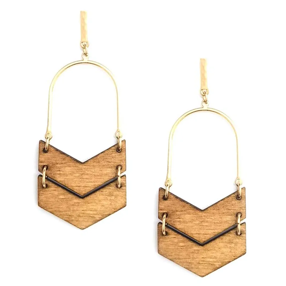 Wood Arrow Plank Earrings