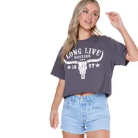 Long Live Western Cropped Short Sleeve T-Shirt