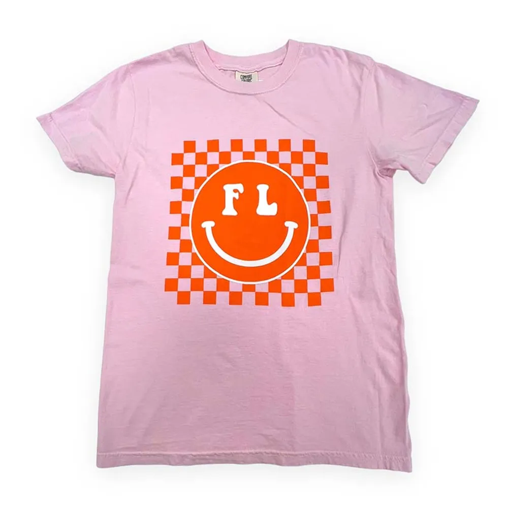 Florida Checkered Smile State Short Sleeve T-Shirt