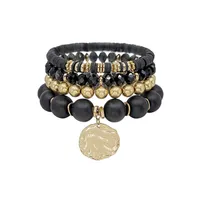 4 Layer Wood Coin Bracelet