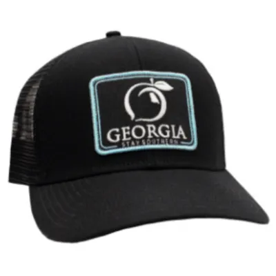 Georgia Peach Patch Hat in Black and Mint