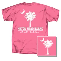 Hilton Head Island Palm Front and Back Short Sleeve T-Shirt