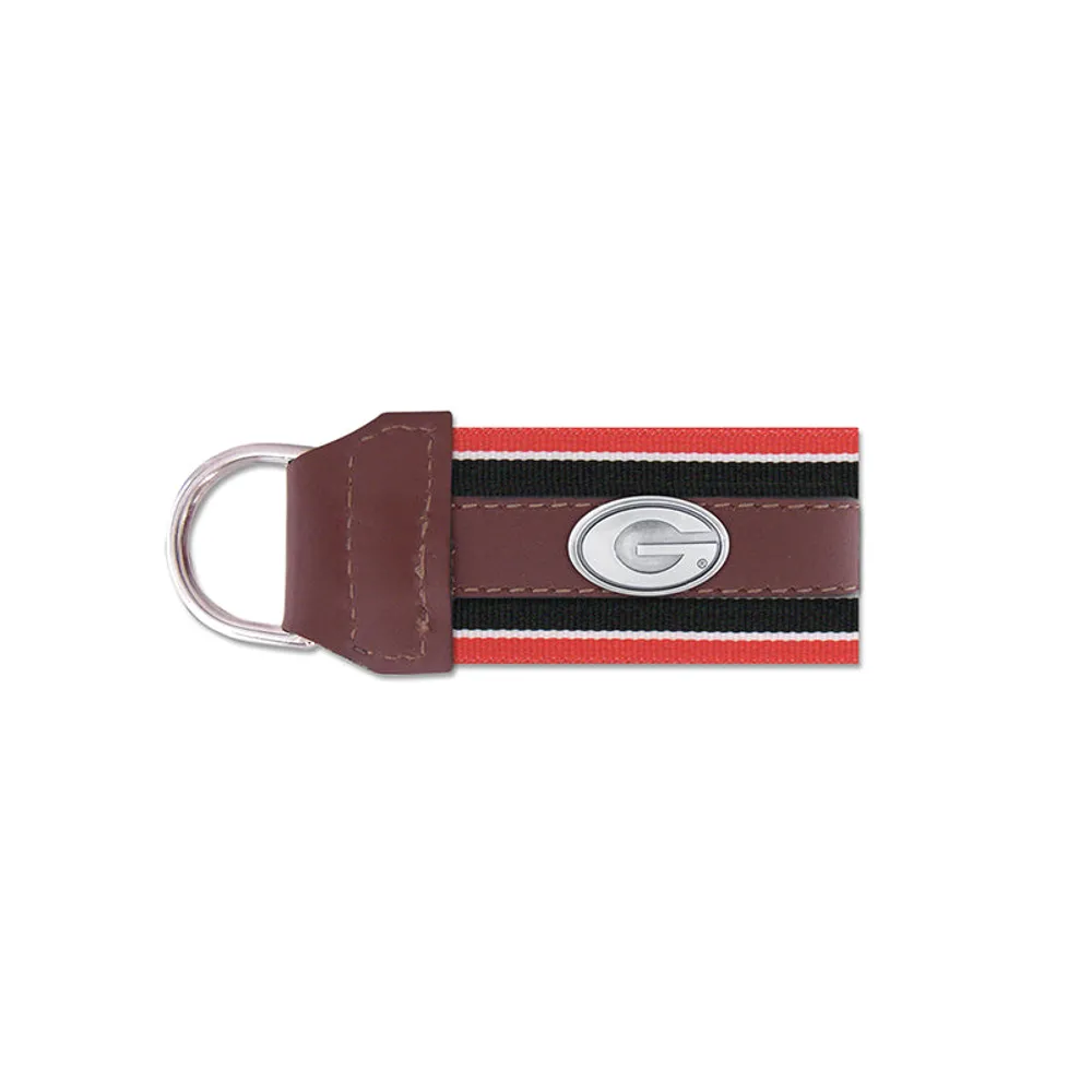 University of Georgia G Concho Leather Key Fob