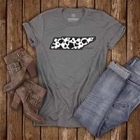 Tennessee Cow Print State Short Sleeve T-Shirt