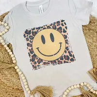 Youth Leopard Happy Box Short Sleeve T-Shirt