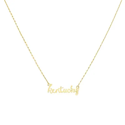 Kentucky Gold State Name Necklace