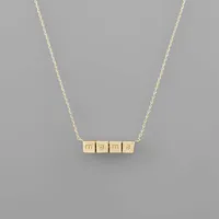 Gold Block Mama Necklace