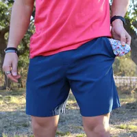 Men's Performance Shorts Navy and Parrot
