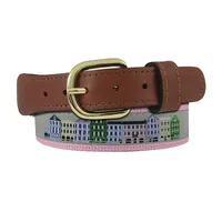 Rainbow Row Ribbon Belt Grey and Pink