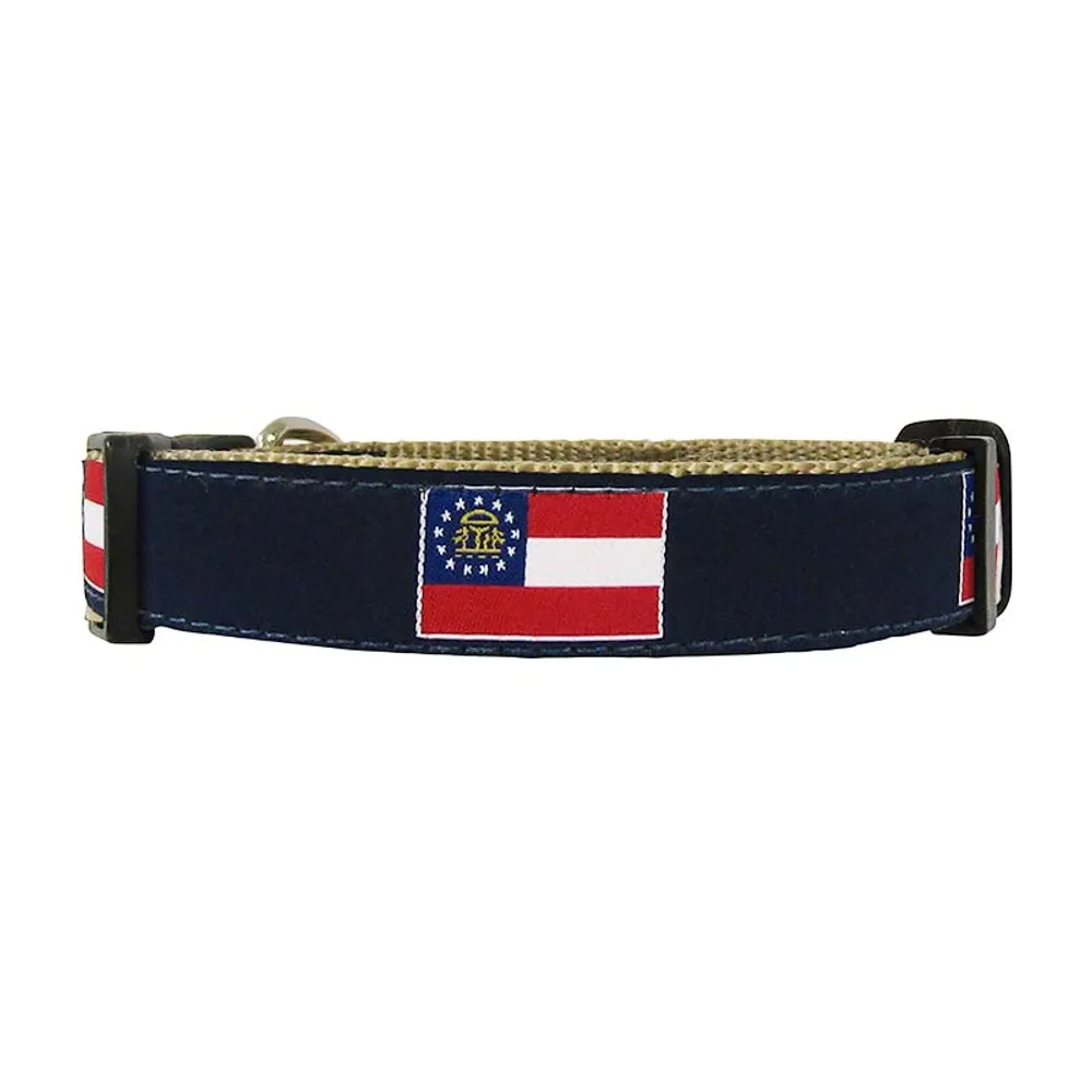Georgia Flag Ribbon Dog Collar