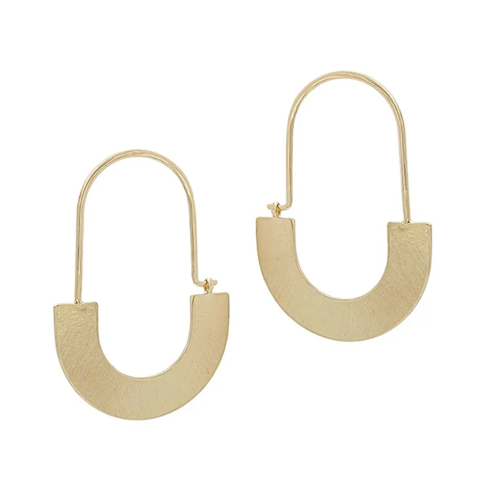 Matte Gold U Shaped Earrings