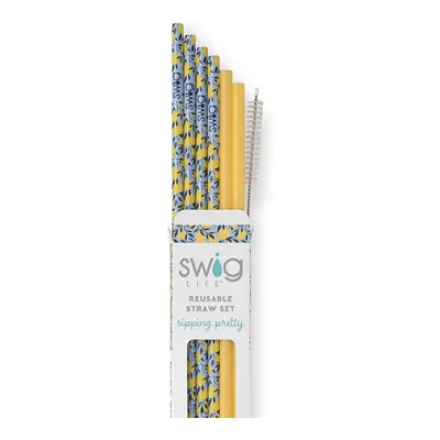 Limoncello and Yellow Tall Straw Set