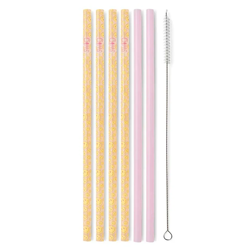 Oh Happy Day and Pink Tall Straw Set