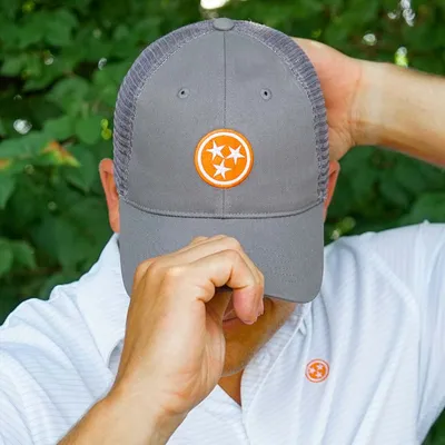Tri-Star Pro Mesh Hat in Grey/Orange
