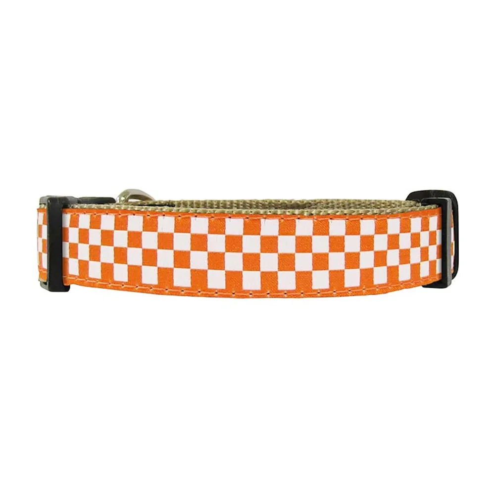 UT Checkered Ribbon Dog Collar