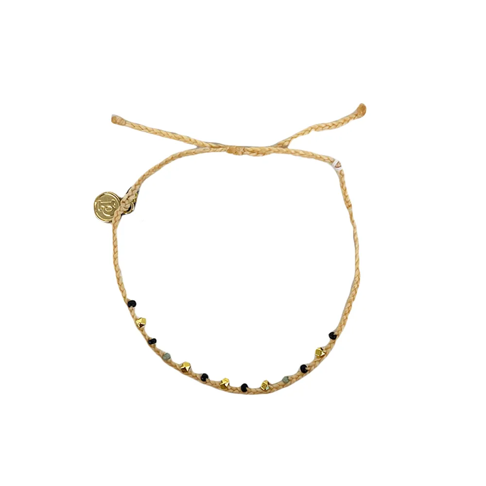 Beaded Braid Gold Bracelet