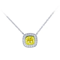 Platinum fancy yellow diamond pendent