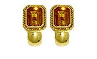 18 karat blacked gold diamond and tourmaline earrings