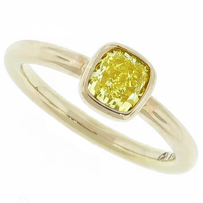 Cushion Cut Yellow Diamond Ring