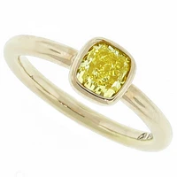 Cushion Cut Yellow Diamond Ring