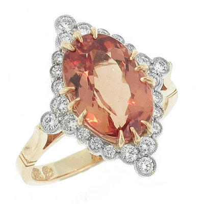 Imperial Topaz and Diamond Ring