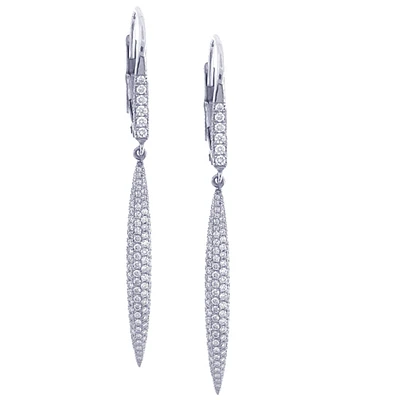 Diamond Ice Sickle Drop Earrings