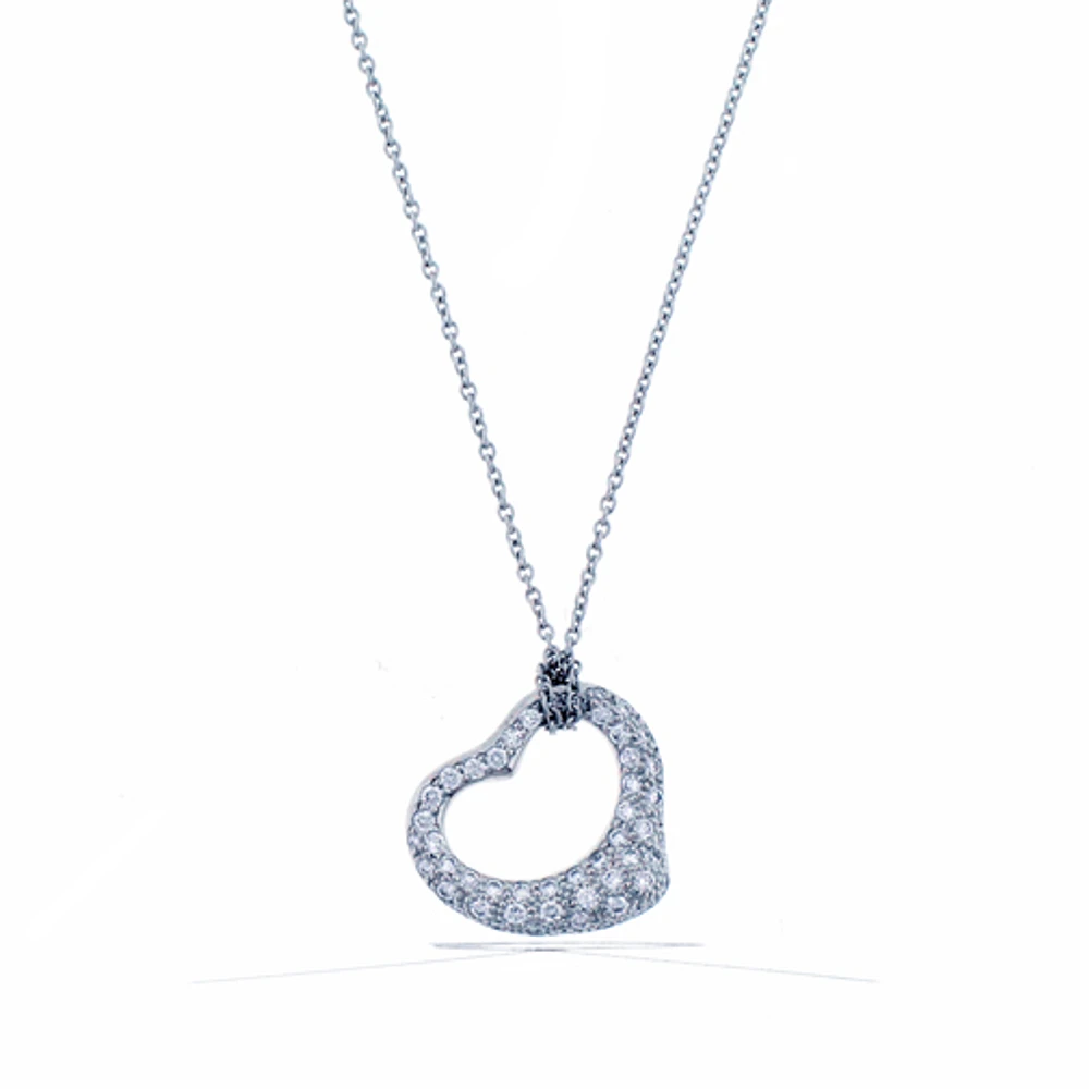 Tiffany Elsa Peretti Pendant Open Heart Diamond