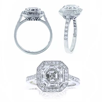 Asscher Cut Diamond Halo Ring