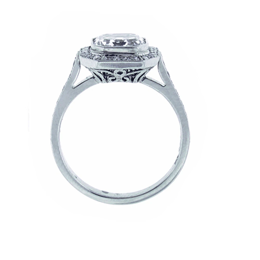 Asscher Cut Diamond Halo Ring