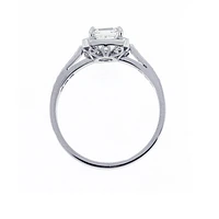 Asscher cut diamond engagement ring.