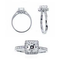 Asscher cut diamond engagement ring.