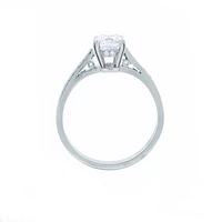 Cushion cut diamond cathedral solitaire